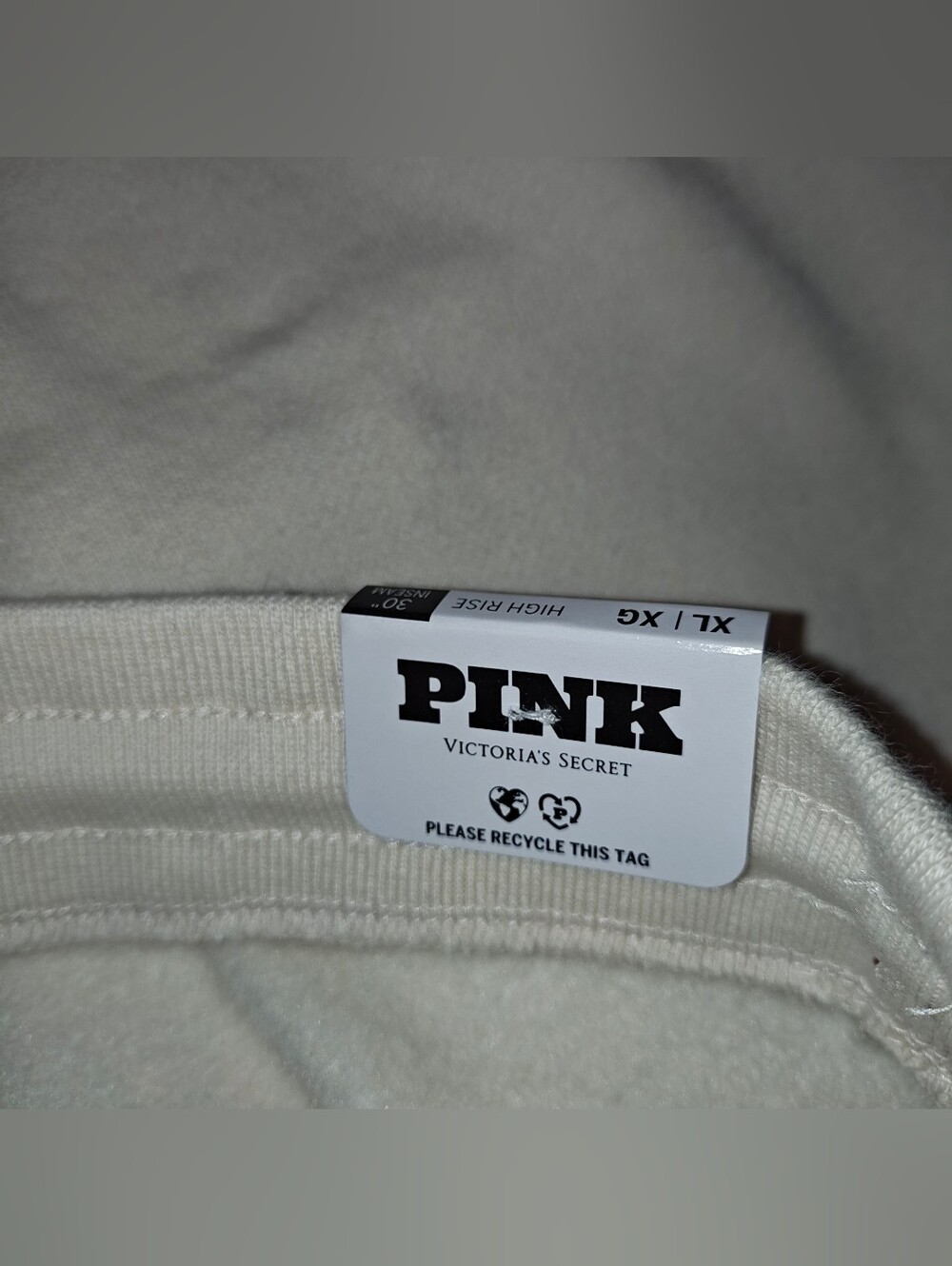 NWT PINK Victoria's Secret cream sweatpants - Picture 4 of 5